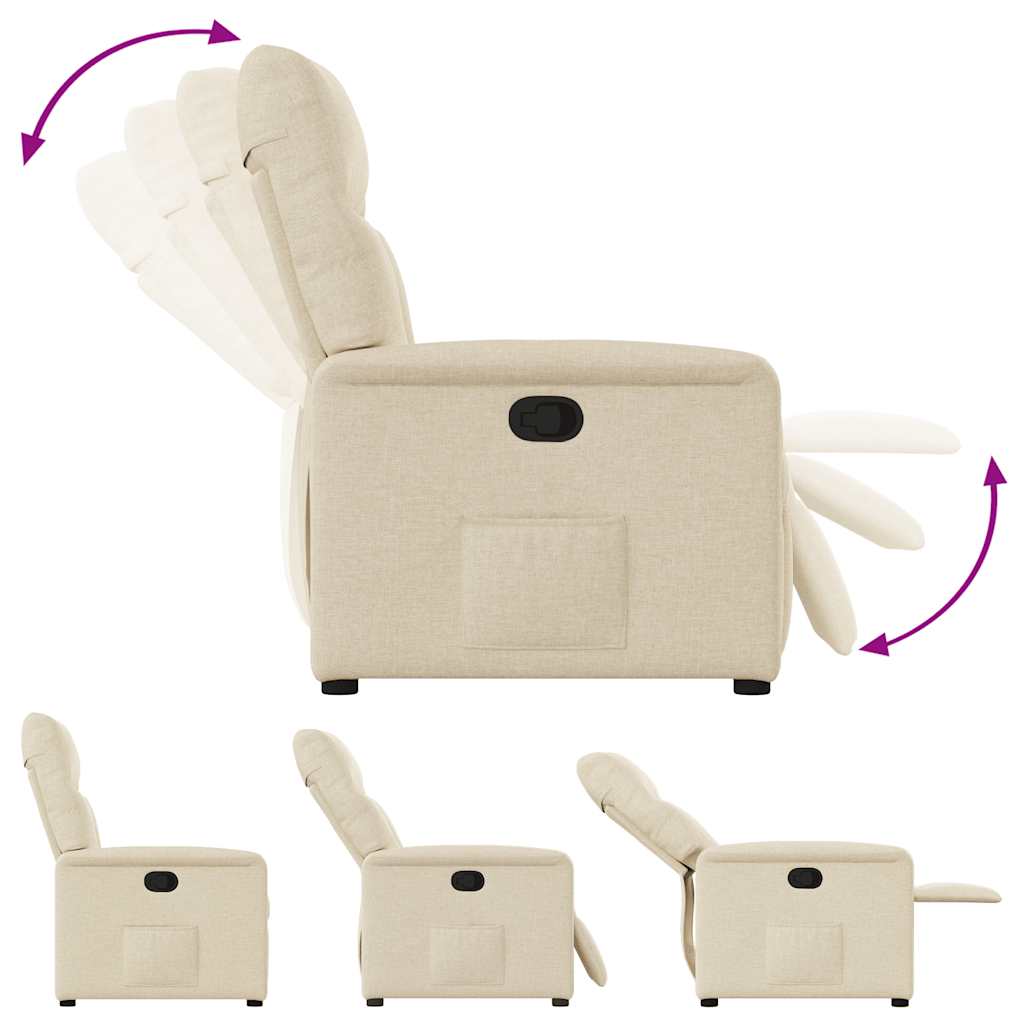 vidaXL Relaxsessel Creme Stoff