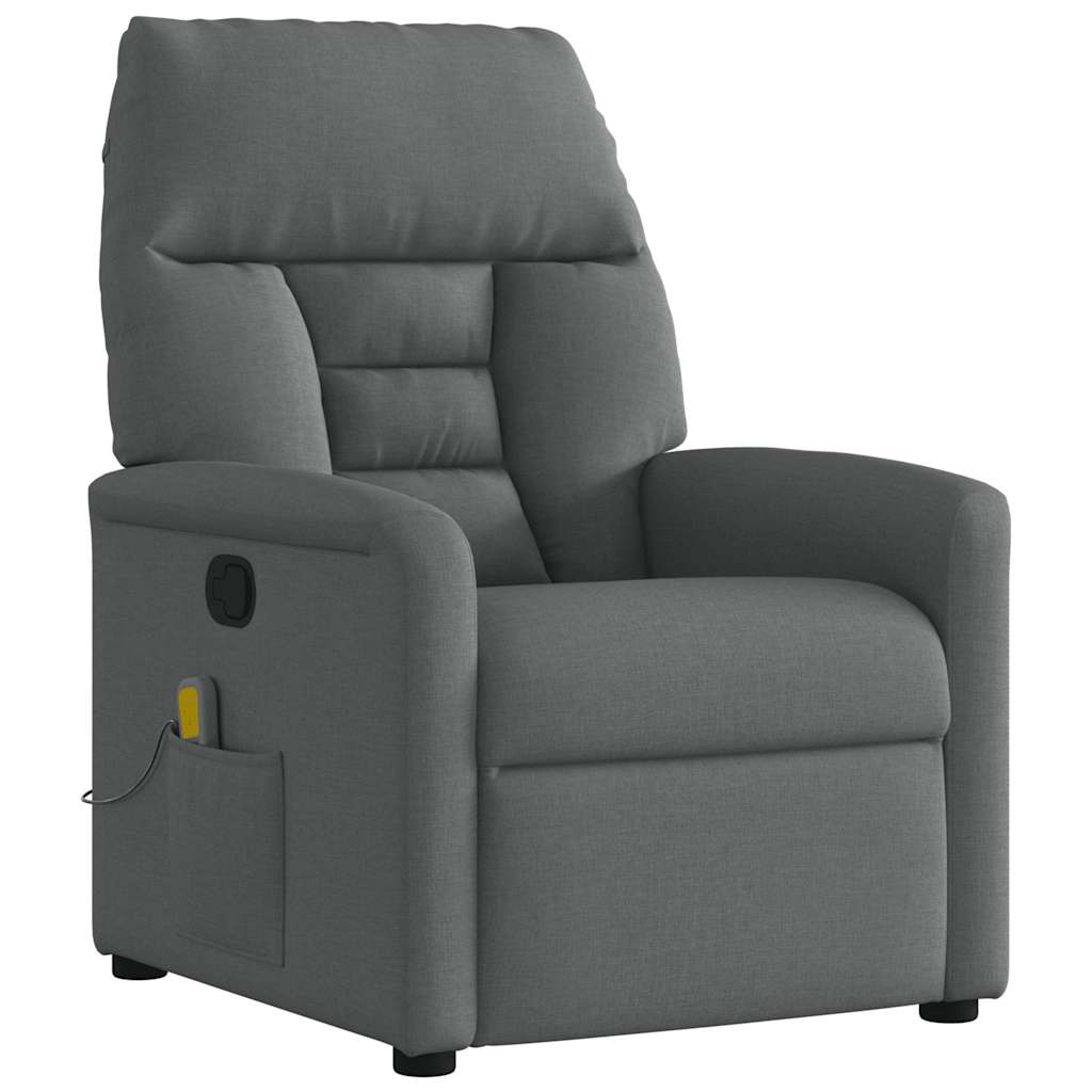 vidaXL Massage-Relaxsessel, Stoff, Dunkelgrau