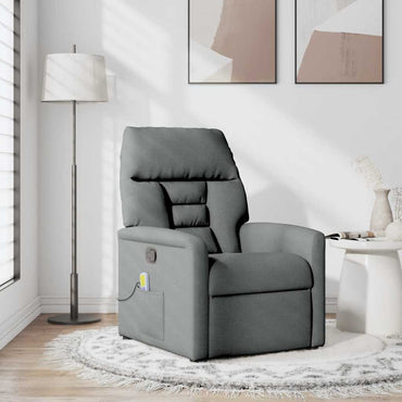 vidaXL Massage-Relaxsessel, Stoff, Dunkelgrau