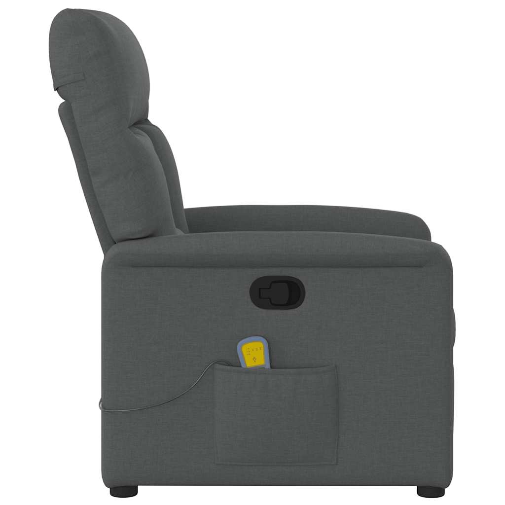 vidaXL Massage-Relaxsessel, Stoff, Dunkelgrau