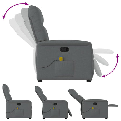 vidaXL Massage-Relaxsessel, Stoff, Dunkelgrau