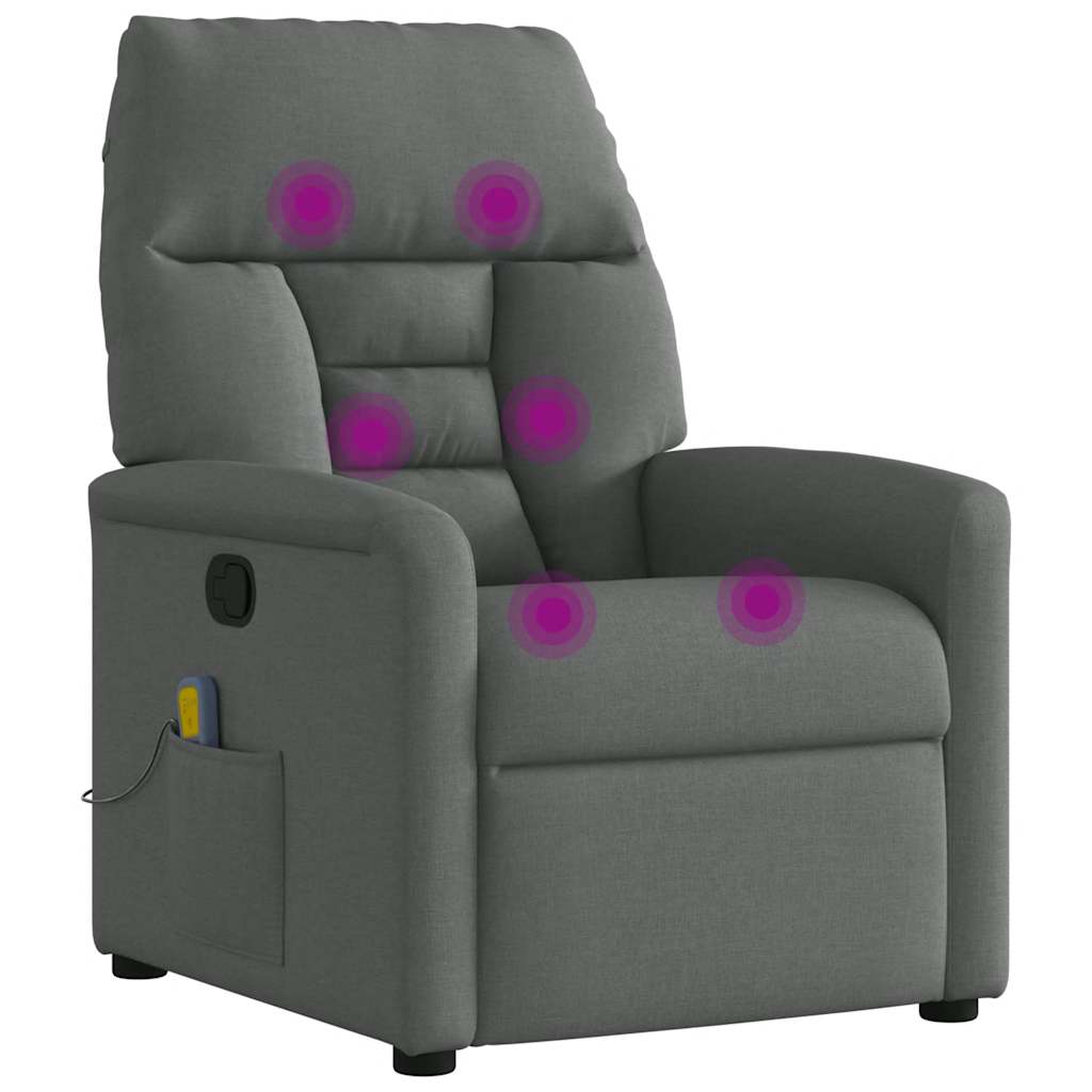 vidaXL Massage-Relaxsessel, Stoff, Dunkelgrau