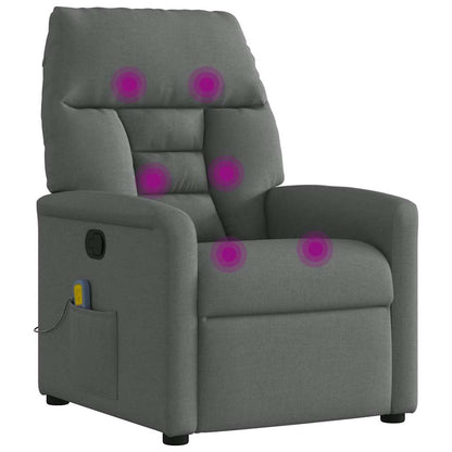 vidaXL Massage-Relaxsessel, Stoff, Dunkelgrau