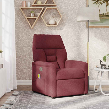 vidaXL Fauteuil de massage rouge bordeaux en tissu