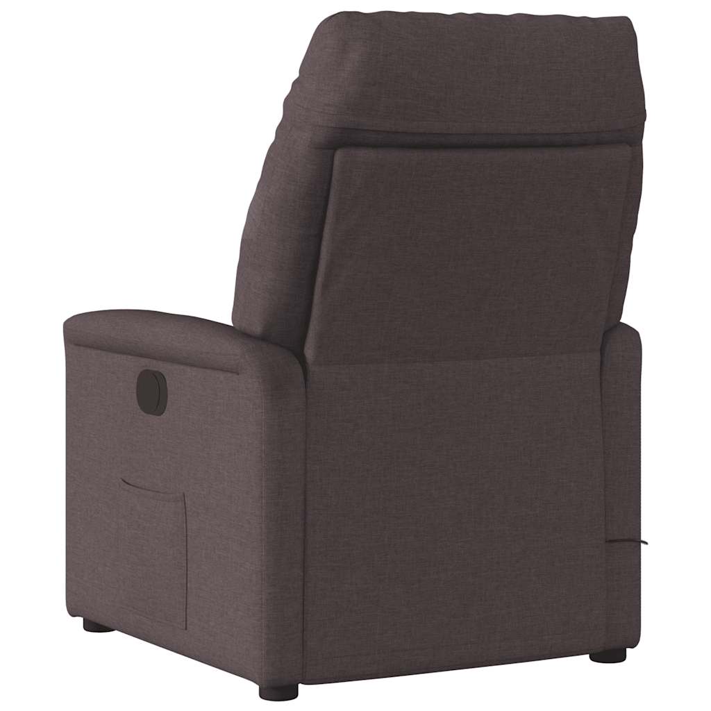 vidaXL Fauteuil de massage Marron foncé Tissu