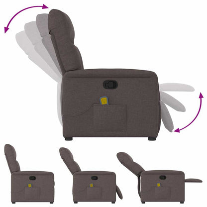 vidaXL Fauteuil de massage Marron foncé Tissu