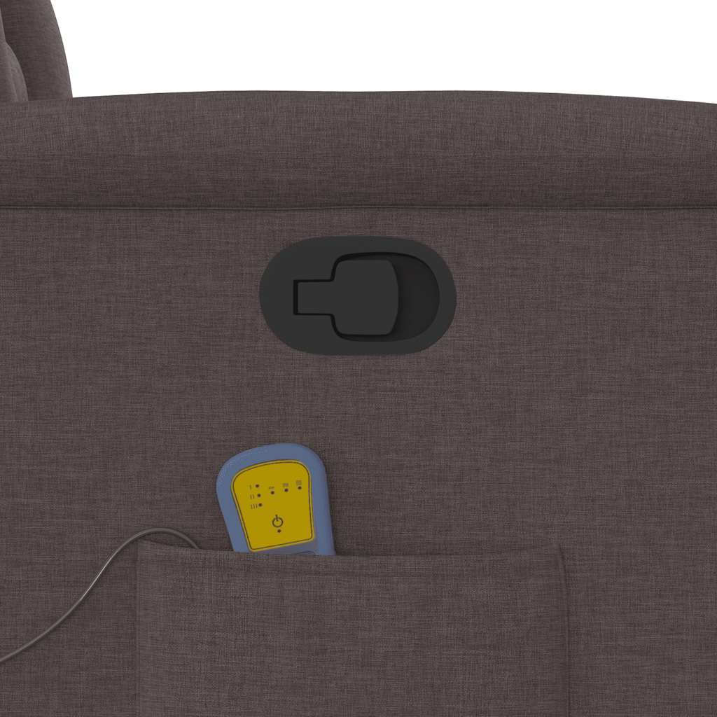 vidaXL Fauteuil de massage Marron foncé Tissu