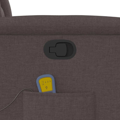 vidaXL Fauteuil de massage Marron foncé Tissu