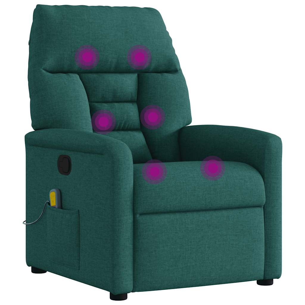 vidaXL Massagesessel Dunkelgrün Stoff