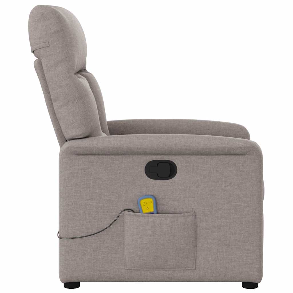 vidaXL Massagesessel Taupe Stoff