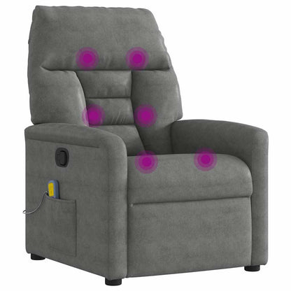 vidaXL Fauteuil de massage gris foncé en tissu microfibre