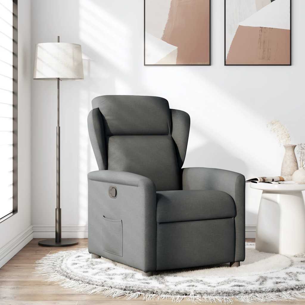 vidaXL Fauteuil de relaxation gris foncé en tissu
