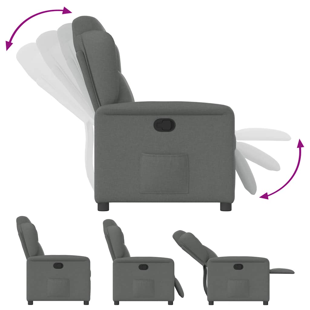 vidaXL Fauteuil de relaxation gris foncé en tissu