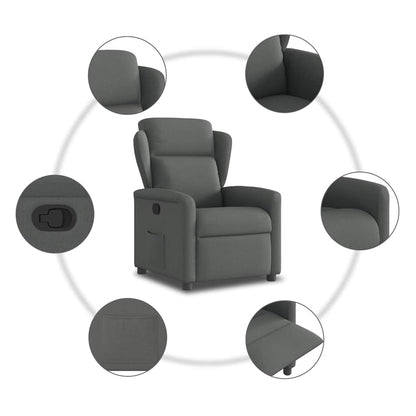 vidaXL Fauteuil de relaxation gris foncé en tissu