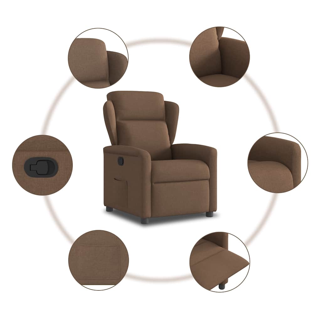 Fauteuil relax vidaXL marron tissu