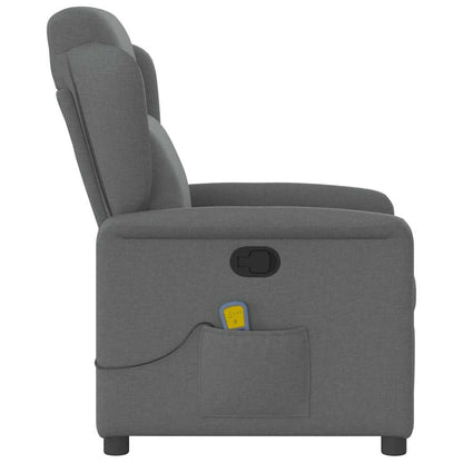vidaXL Fauteuil de massage relaxant en tissu gris foncé