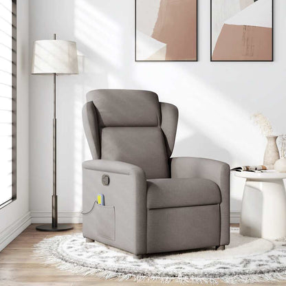 vidaXL Fauteuil de massage taupe en tissu