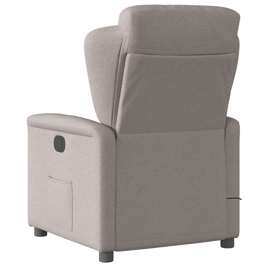 vidaXL Fauteuil de massage taupe en tissu