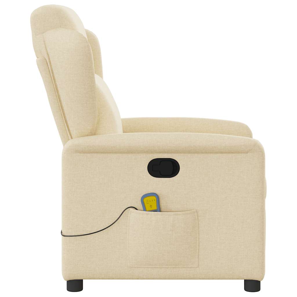 vidaXL Fauteuil de massage crème tissu