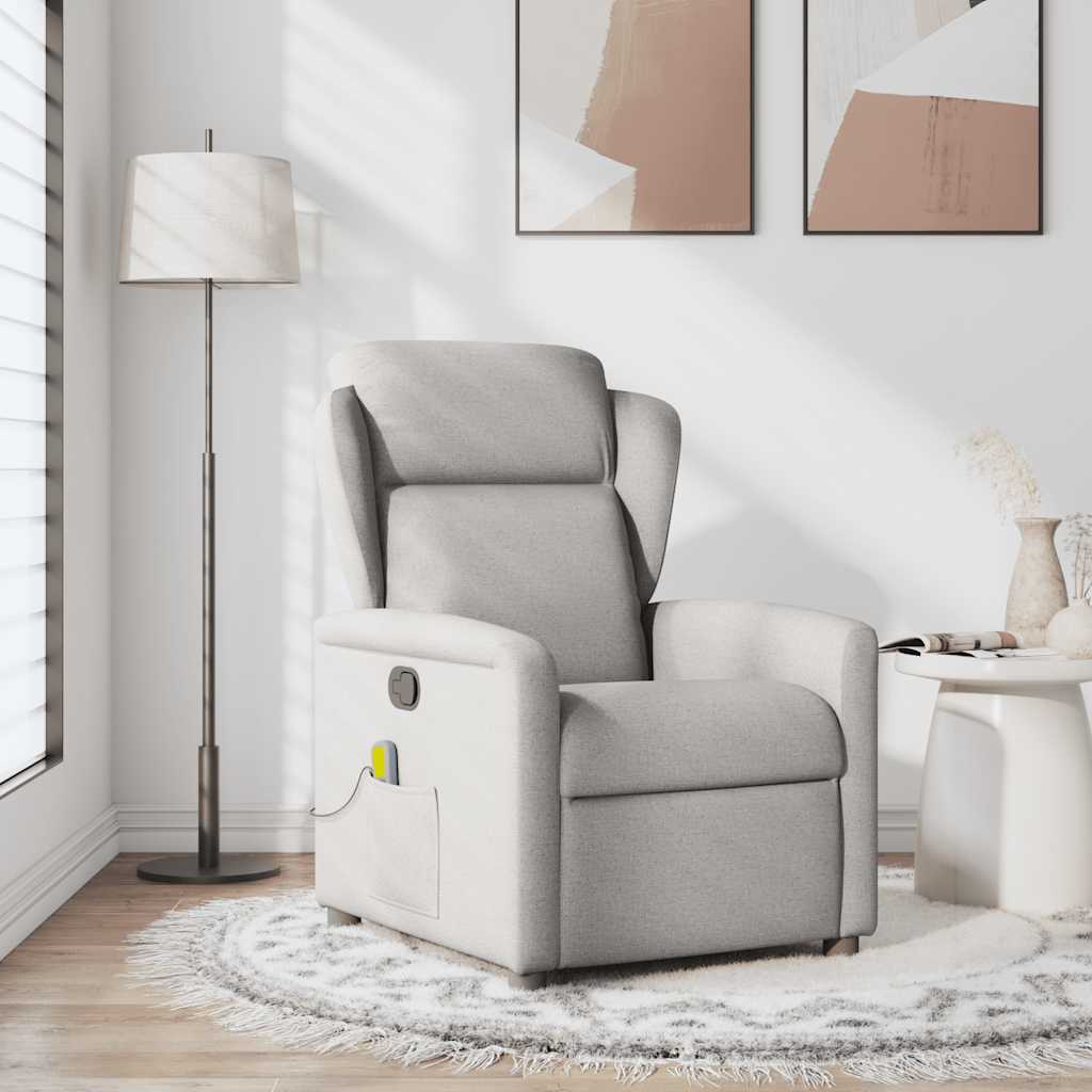 vidaXL Massagesessel Wolkengrau Stoff