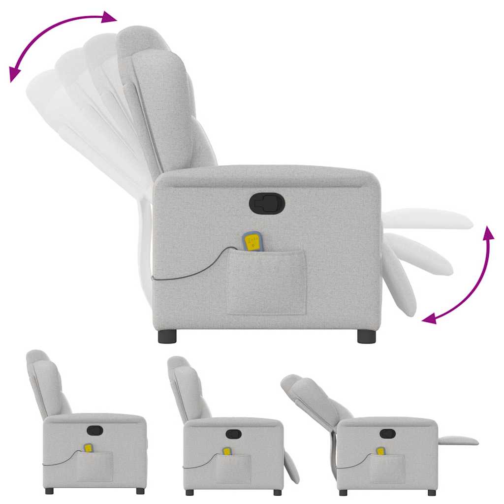 vidaXL Massagesessel Wolkengrau Stoff