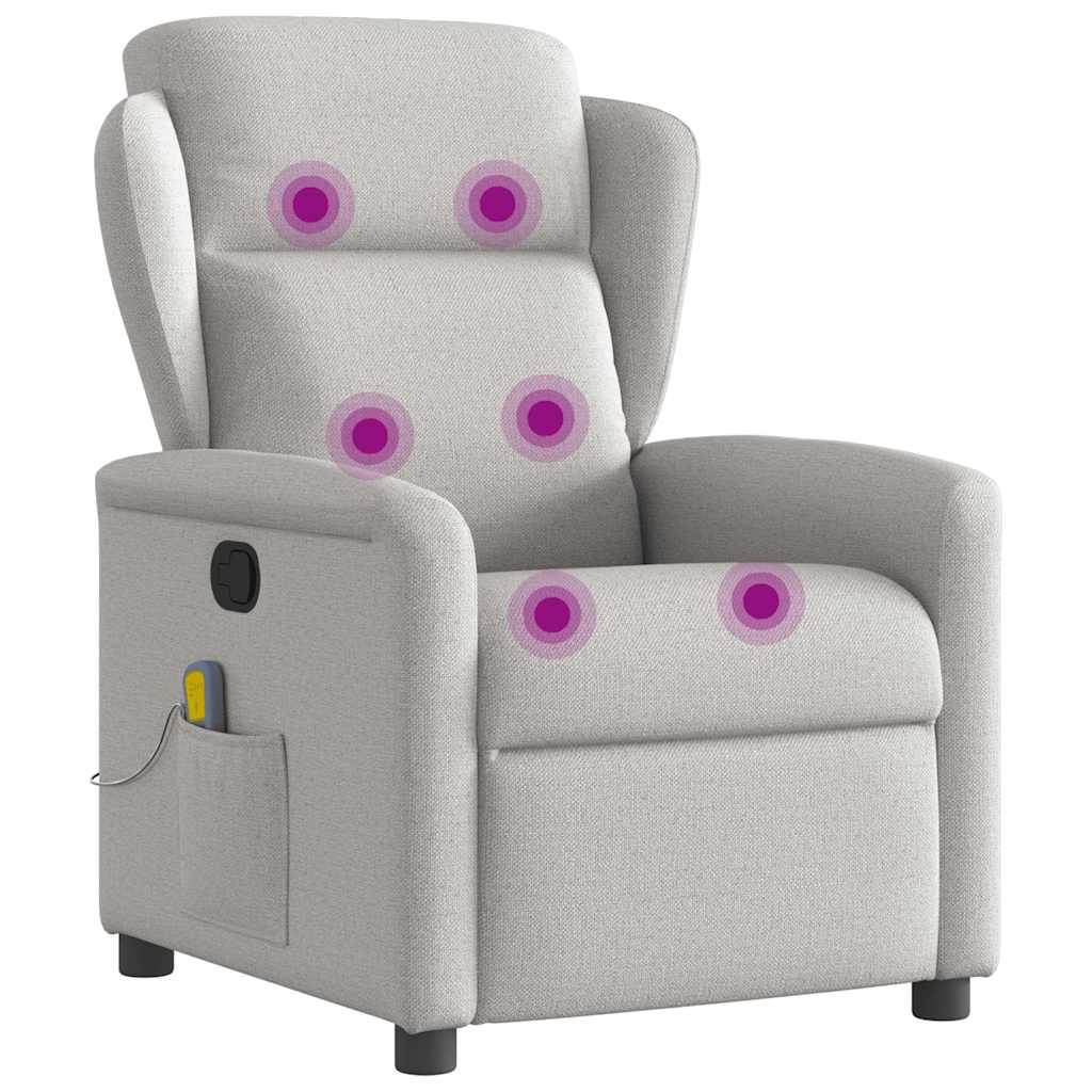 vidaXL Massagesessel Wolkengrau Stoff
