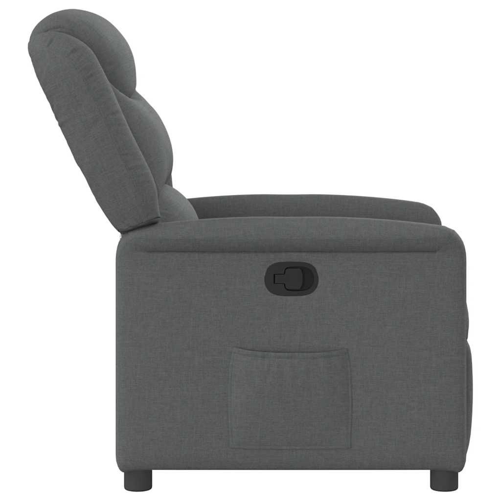 vidaXL Fauteuil de relaxation gris foncé en tissu