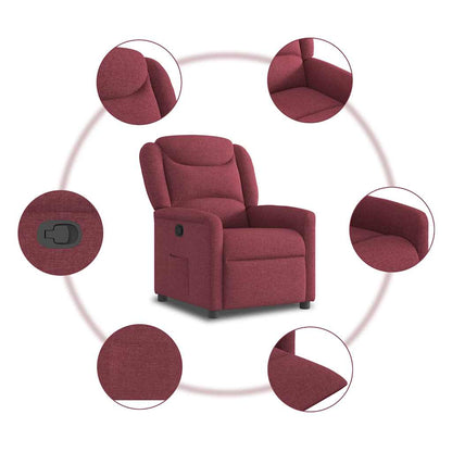 vidaXL Fauteuil relax Rouge bordeaux Tissu