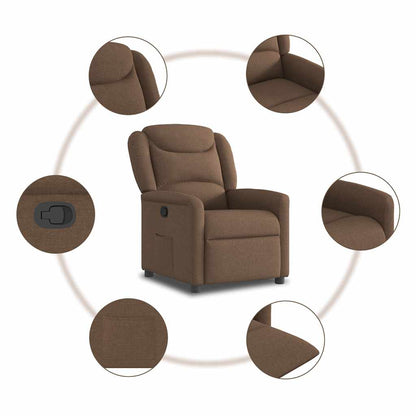 Fauteuil relax vidaXL marron tissu