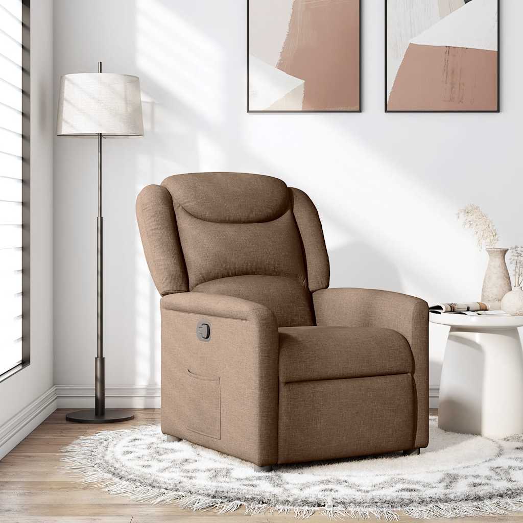 Fauteuil relax vidaXL marron tissu