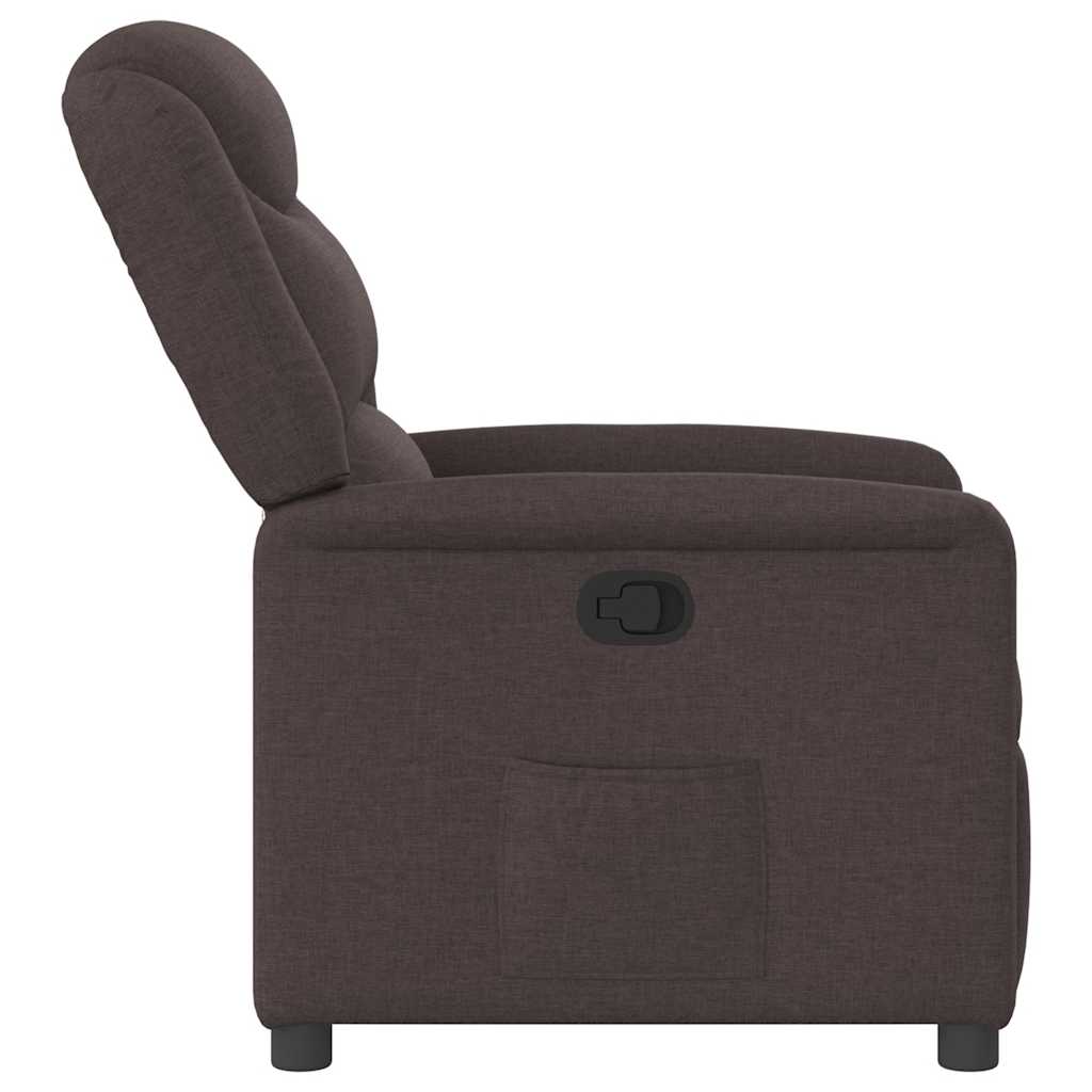 vidaXL Fauteuil relax marron foncé en tissu