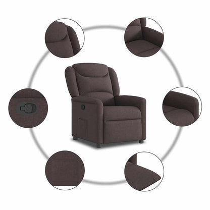 vidaXL Fauteuil relax marron foncé en tissu
