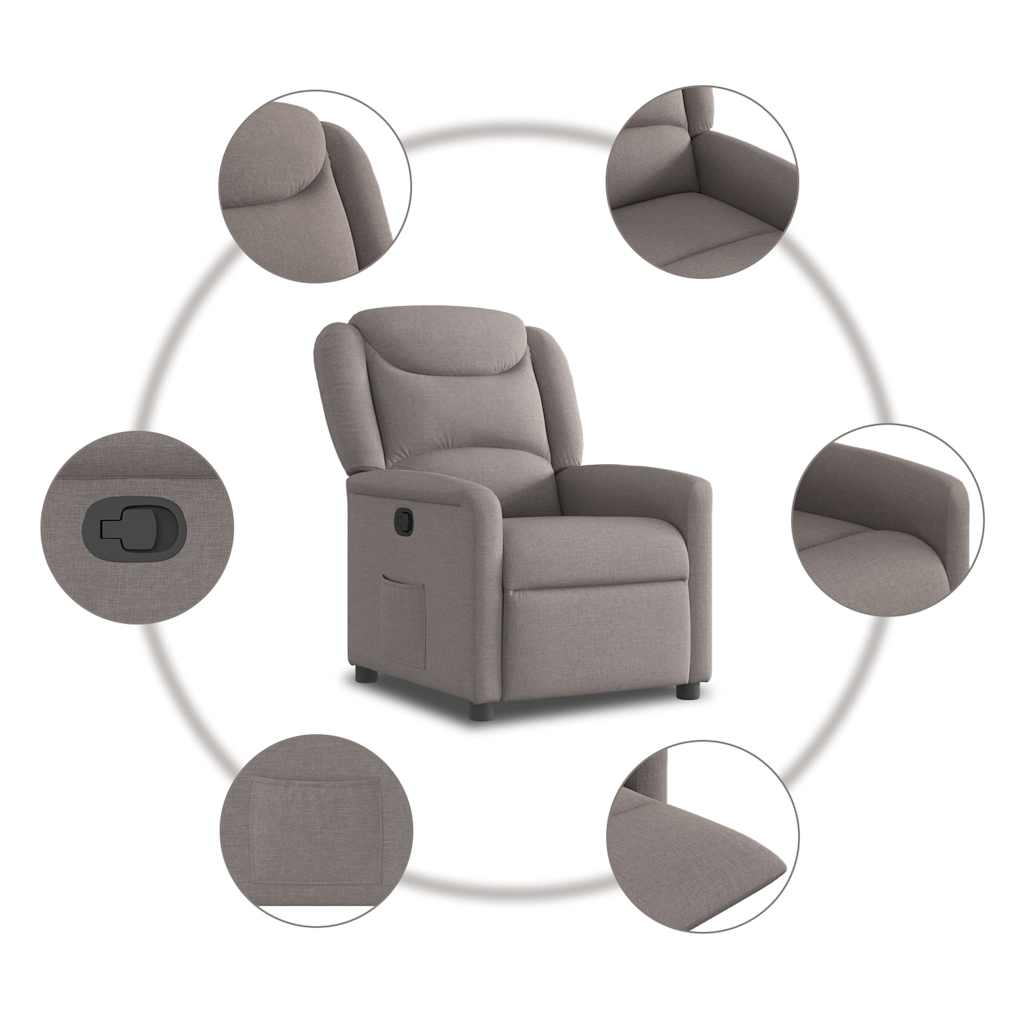 vidaXL Relaxsessel Taupe Stoff