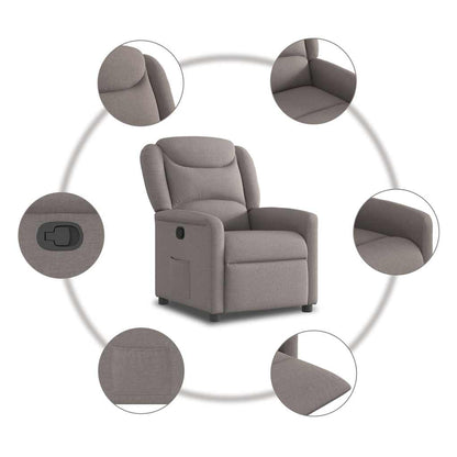 vidaXL Relaxsessel Taupe Stoff