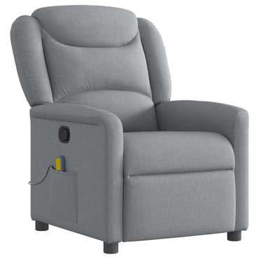 vidaXL Fauteuil de massage gris clair en tissu