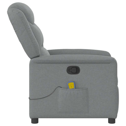 vidaXL Fauteuil de massage gris clair en tissu