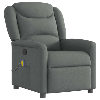 vidaXL Fauteuil de massage gris foncé en tissu