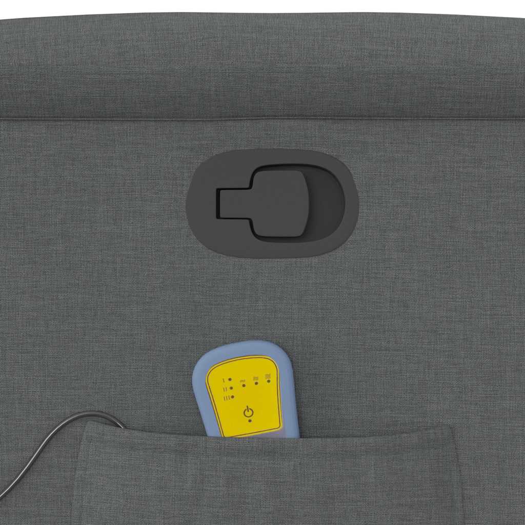 vidaXL Fauteuil de massage gris foncé en tissu