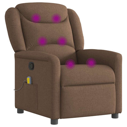 vidaXL Fauteuil de massage Marron Tissu