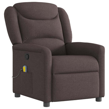 vidaXL Fauteuil de massage Marron foncé Tissu