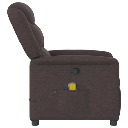 vidaXL Fauteuil de massage Marron foncé Tissu