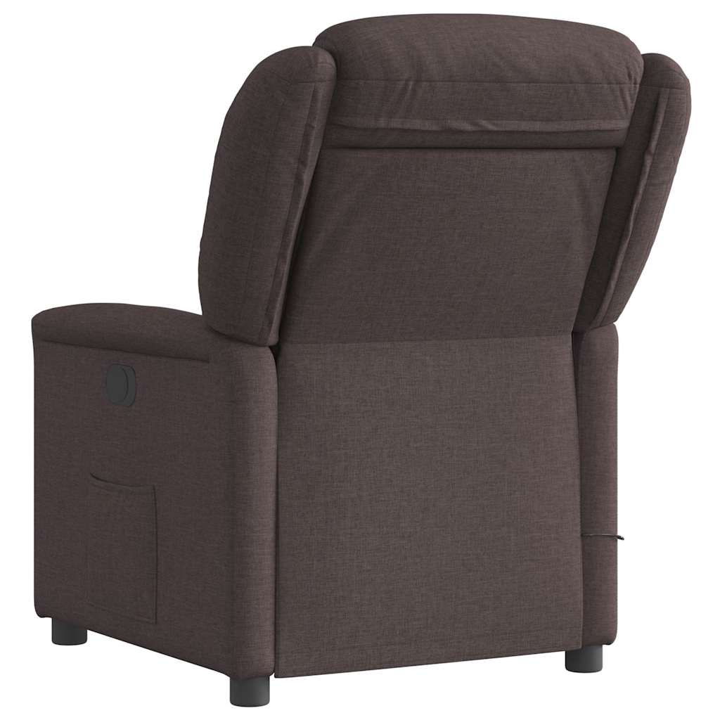 vidaXL Fauteuil de massage Marron foncé Tissu