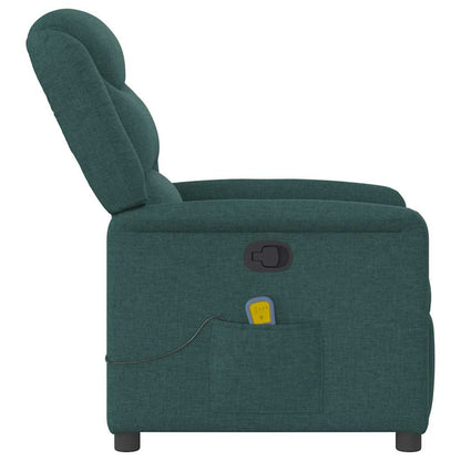 vidaXL Fauteuil de massage tissu vert foncé