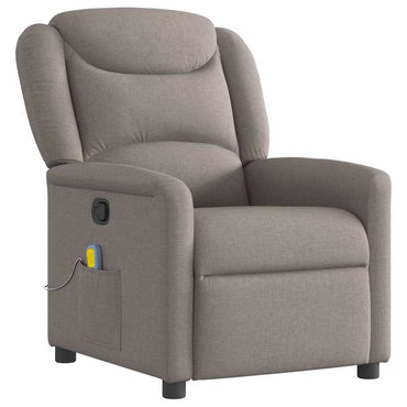vidaXL Fauteuil de massage taupe en tissu