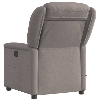 vidaXL Fauteuil de massage taupe en tissu