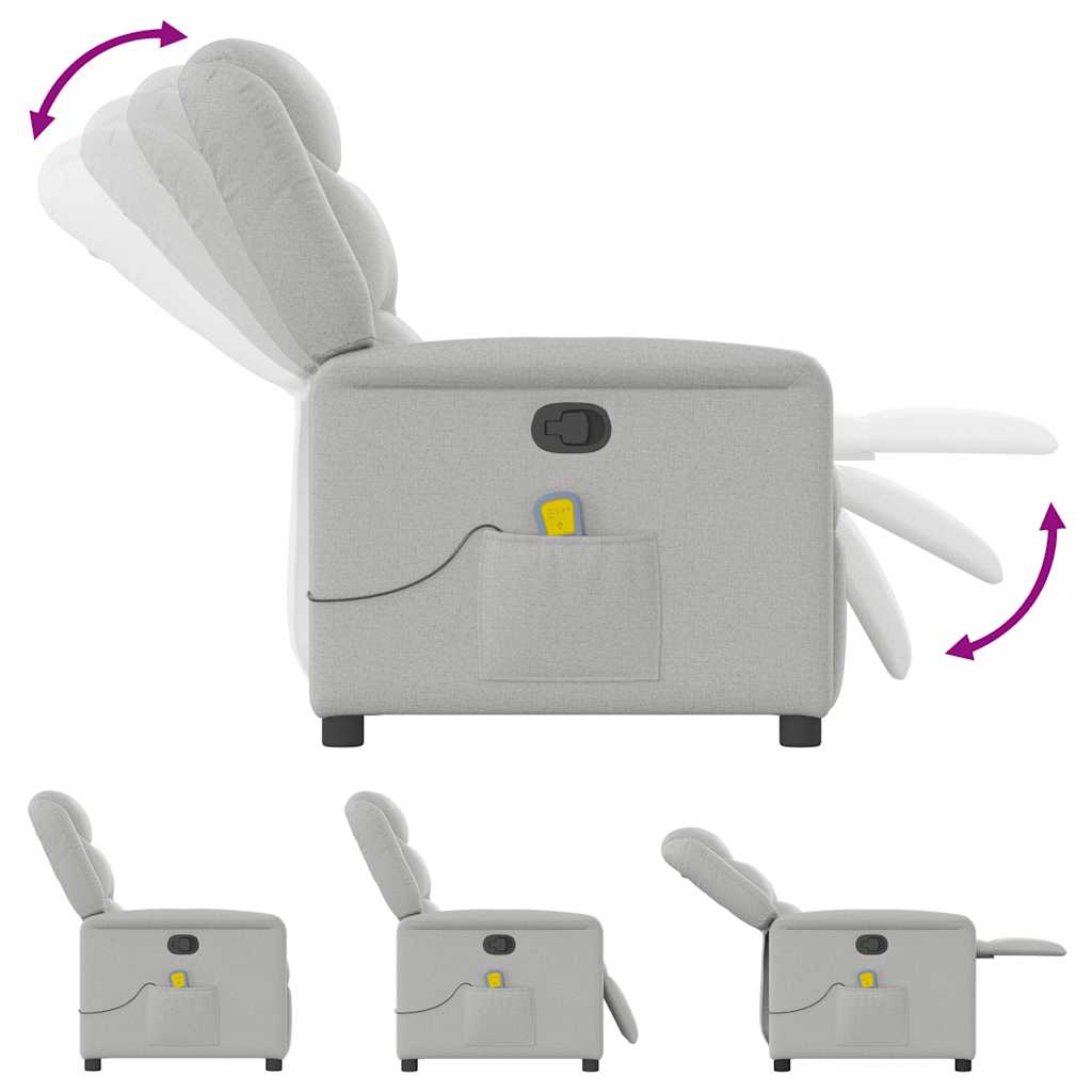 vidaXL Massagesessel Wolkengrau Stoff