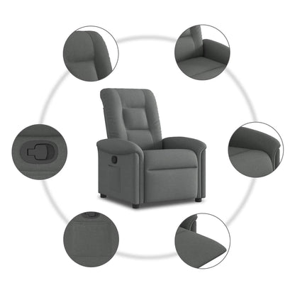 vidaXL Fauteuil de relaxation gris foncé en tissu
