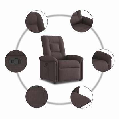vidaXL Fauteuil relax marron foncé en tissu