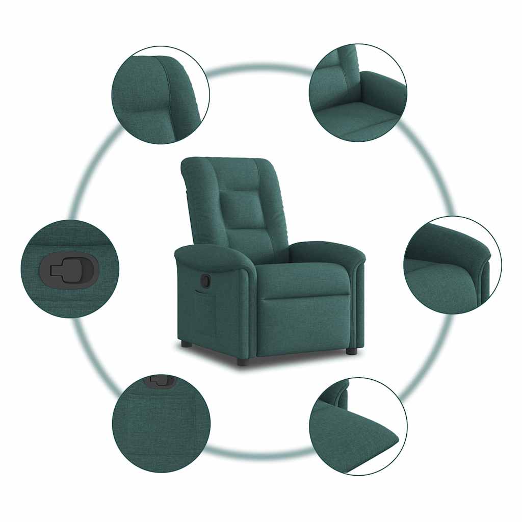 vidaXL Fauteuil relax vert foncé en tissu