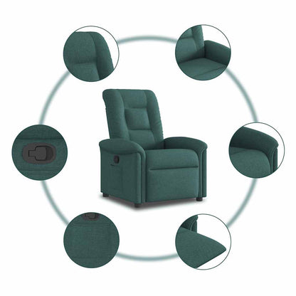 vidaXL Fauteuil relax vert foncé en tissu